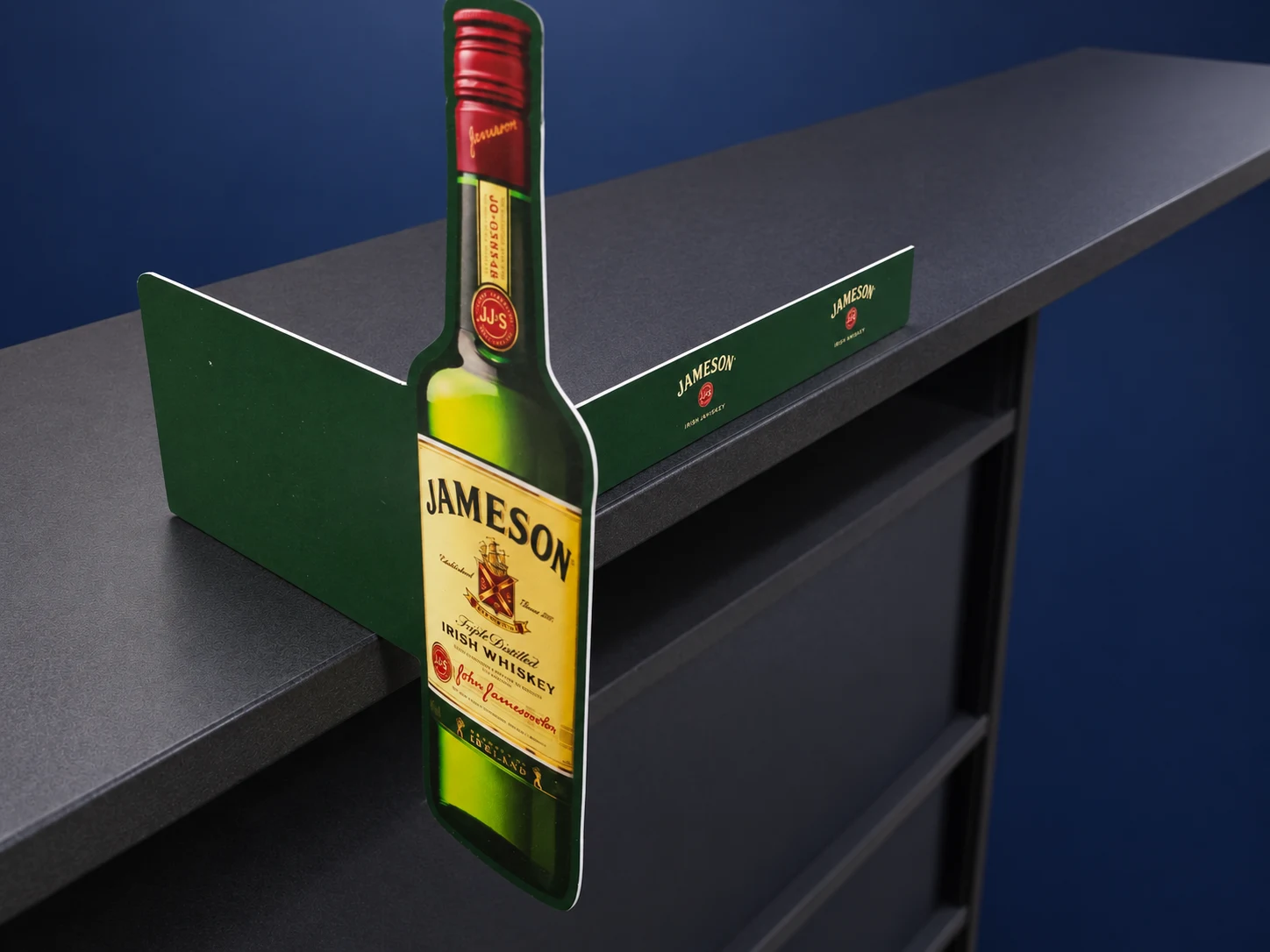 Jameson — Shelf divider with bottle silhouette